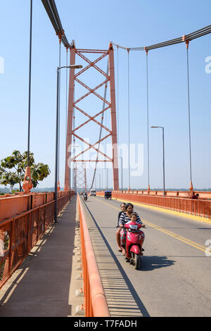 Puente Presidente Guillermo Billinghurst (also known as Continental Bridge) over Madre de Dios River on the Amazon Basin, Puerto Maldonado, Peru Stock Photo