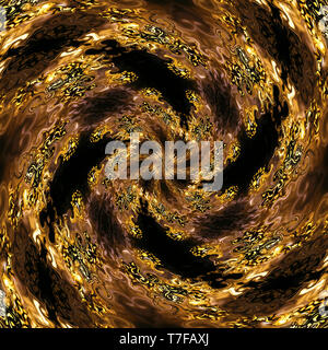 Abstract graphic painting golden background. Elite and rich pattern. Liquid gold fractal art. Stock Photo
