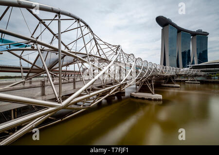 The Helix Bridge, Marina Bay, Singapore, South East Asia Stock Photo