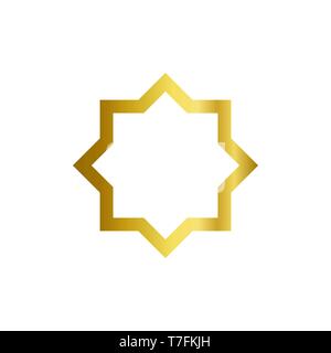 Vector decorative line art frames for design template. Elegant element for design in Eastern style, place for text. Golden outline . Lace illustration Stock Vector