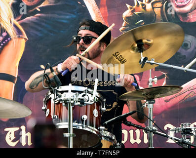 May 5, 2019, Encino, California, Dave Grohl makes a surprise appearance at the 2019 Ride for Ronnie charity concert at Los Encinos State Historic Park Stock Photo