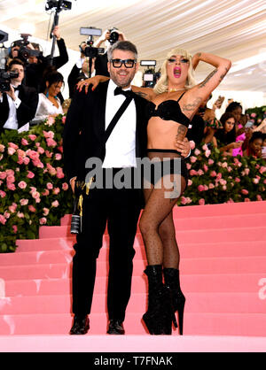 Lady Gaga and Brandon Maxwell attending the Metropolitan Museum of Art Costume Institute Benefit Gala 2019 in New York, USA. Stock Photo