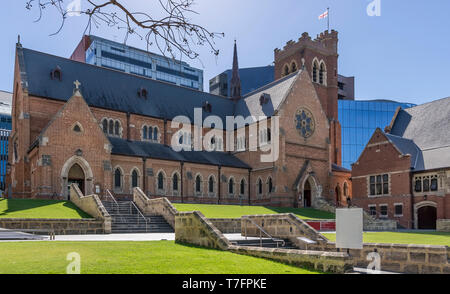 Beautiful view of St. George's Cathedral in central Perth, Western Australia, on a beautiful sunny day Stock Photo