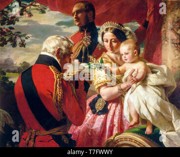 The First of May 1851, Queen Victoria family portrait painting by Franz Xaver Winterhalter,1851 Stock Photo