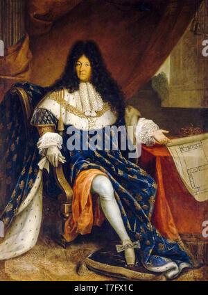 Portrait of Louis XIV Holding the Plan for the Maison Royale de Saint ...