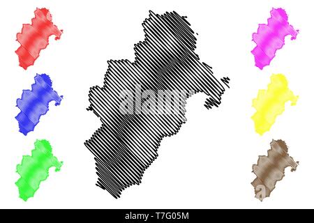 Department of Moquegua (Republic of Peru, Regions of Peru) map vector illustration, scribble sketch Moquegua map Stock Vector