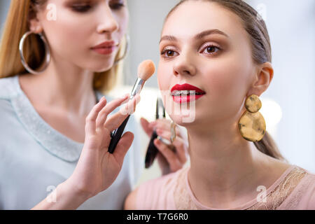 Portrait of a pretty nice young woman Stock Photo