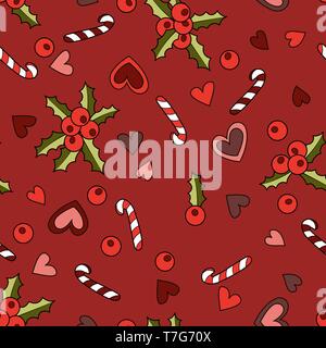 New year. Seamless pattern background. Vector illustration. Christmas red design Stock Vector