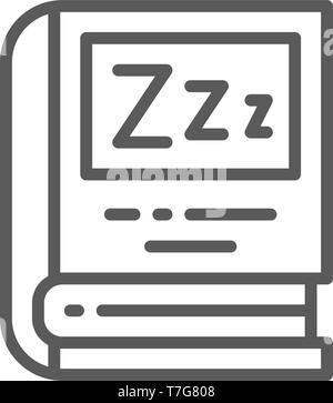 Book for bedtime reading line icon. Stock Vector