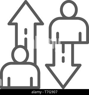 Change of employees, team competition line icon. Stock Vector