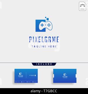 pixel game logo design vector illustration icon element isolated - vector Stock Vector