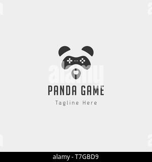 panda game logo design template animal concept controller - vector Stock Vector