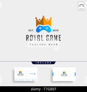 royal game logo design template concept controller - vector Stock Vector