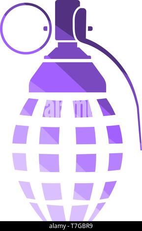 Defensive Grenade Icon. Flat Color Ladder Design. Vector Illustration. Stock Vector