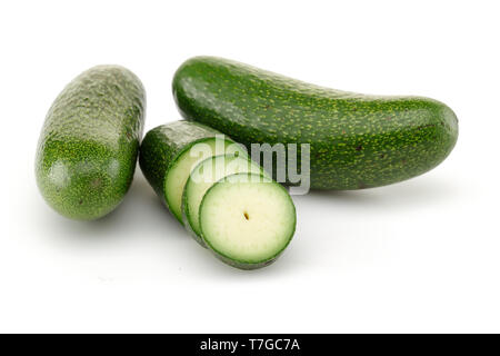 Fresh seedless avocados isolated on white background Stock Photo