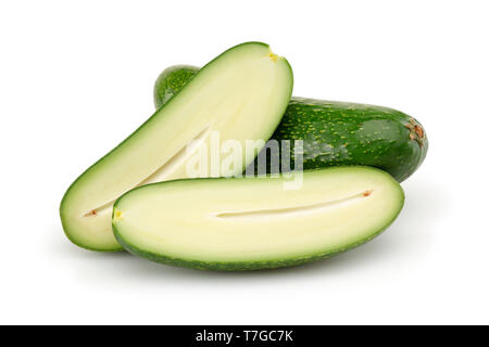 Fresh seedless avocados isolated on white background Stock Photo