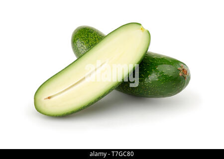 Fresh seedless avocados isolated on white background Stock Photo