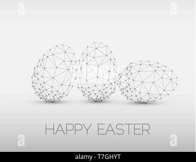 Simple vector Happy Easter card with polygonal egg Stock Vector
