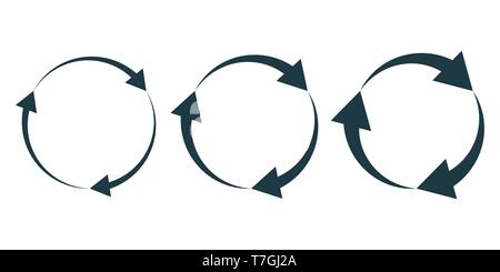 Set of flat circular arrows. Vector illustration. Refresh or reload sign. Stock Vector