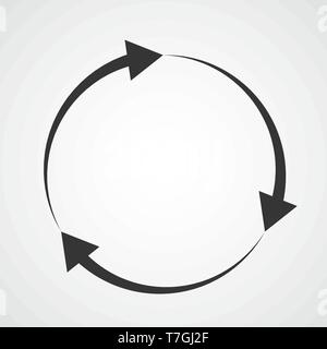 Flat circular arrow. Vector illustration. Refresh or reload symbol. Stock Vector