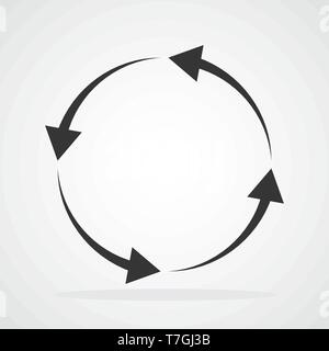 Flat circular arrow. Vector illustration. Refresh or reload symbol. Stock Vector