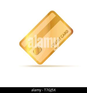 Gold Credit Card icon. Vector illustration. Symbol of credit card isolated Stock Vector