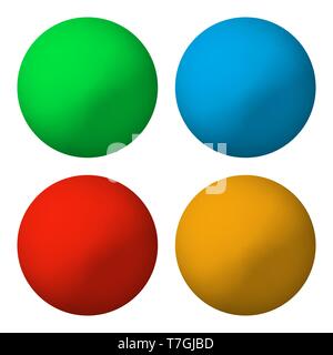 Set of color round buttons. Vector illustration. Abstract blank button isolated Stock Vector