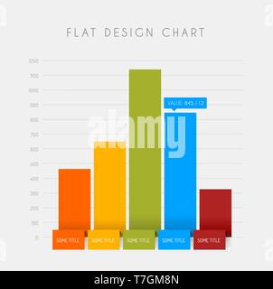 Vector flat design statistics vertical column graphs Stock Vector