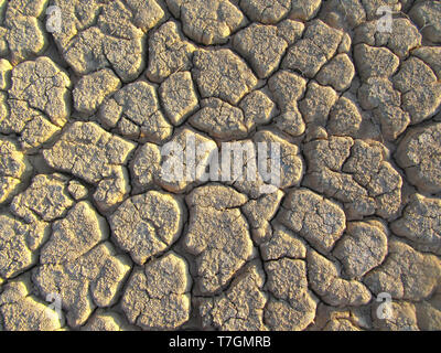 Dried out river bed (wadi) in Negev desert of Israel around the Dead Sea. Stock Photo