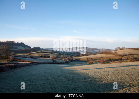 Crisp winter morning Crosthwaite  the Lyth Valley between Kendal and Bowness On Windermere Lake District  Cumbria England Stock Photo