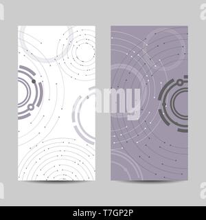 Set of vertical banners. Geometric pattern with connected lines and dots Stock Vector