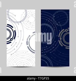 Set of vertical banners. Geometric pattern with connected lines and dots Stock Vector