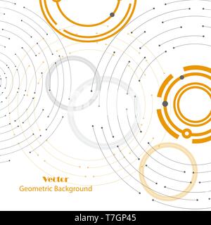 Geometric pattern with connected lines and dots. Stock Vector