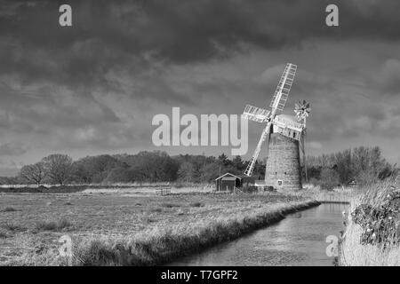 Newley restored Horsey Windmill, Norfolk Stock Photo