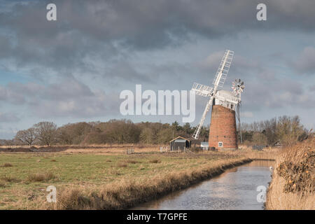 Newley restored Horsey Windmill, Norfolk Stock Photo