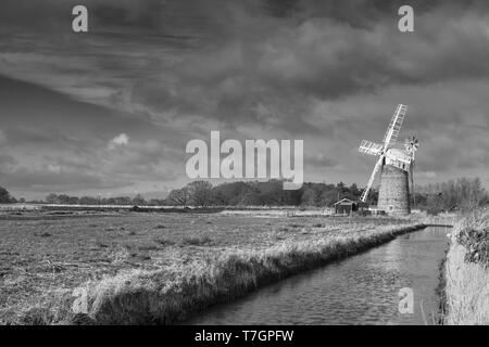 Newley restored Horsey Windmill, Norfolk Stock Photo