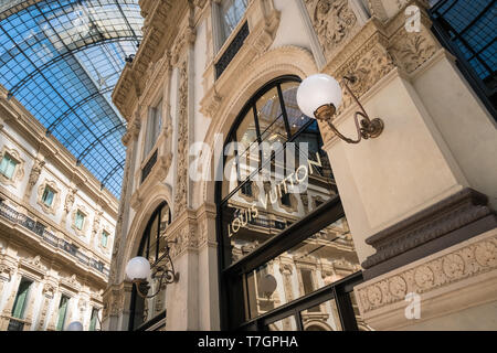 Louis Vuitton store, Galleria Vittorio Emanuele II shopping arcade interior, Milan, Italy Stock Photo