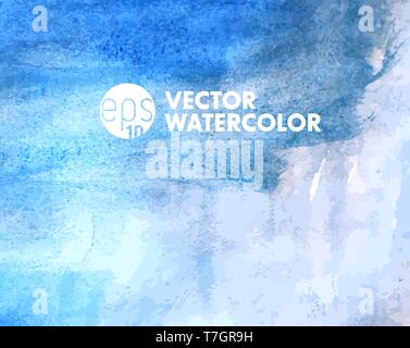 Blue Vector watercolor background with place for your text Stock Vector