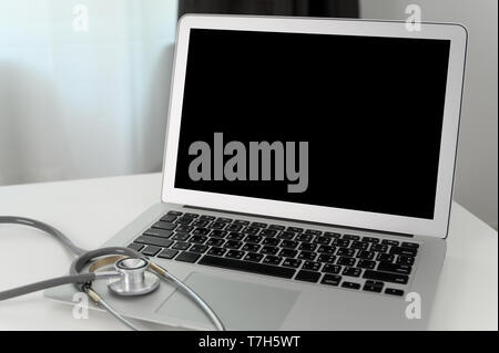 Dentist dental tool to teeth x-ray work Looking At Teeth X-ray On Computer Stock Photo