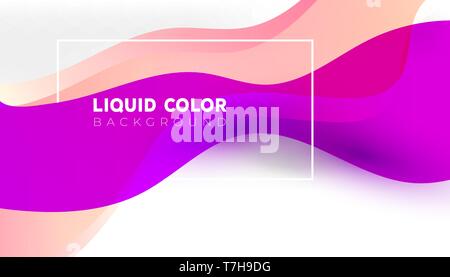 Trendy bright gradient colors with abstract fluid shapes, paint splashes, ink drops and copy space for text Stock Vector