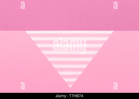 Abstract geometrical pastel pink flat lay background. Minimalism, geometry and symmetry template. Stock Photo