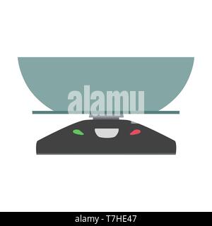 Kitchen scale icon vector illustration symbol balance food weight device isolated measurement Stock Vector