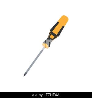 Screwdriver icon vector isolated illustration repair screw tool flat work symbol industry equipment Stock Vector