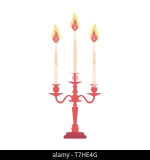 Candelabra candlestick chandelier candle vector isolated vintage antique holder silhouette illustration Stock Vector