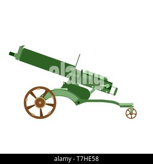Cannon artillery gun vector war old army weapon military illustration ancient icon battle isolated Stock Vector