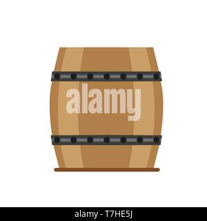 Barrel wooden vector wine beer illustration vintage isolated wood label alcohol icon sign background design Stock Vector