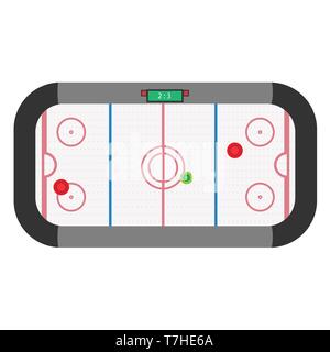 Hockey air table game vector illustration. Isolated entertainment competition match sport Stock Vector