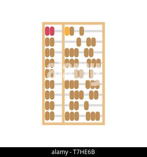 Abacus vector Chinese background illustration. Calculator isolated object wooden antique vintage Stock Vector