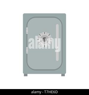 Safe icon vector lock box illustration. Bank security deposit safety isolated metal Stock Vector