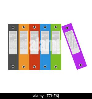 Binders office folder ring icon file vector. Document paper blank isolated business archive illustration case Stock Vector